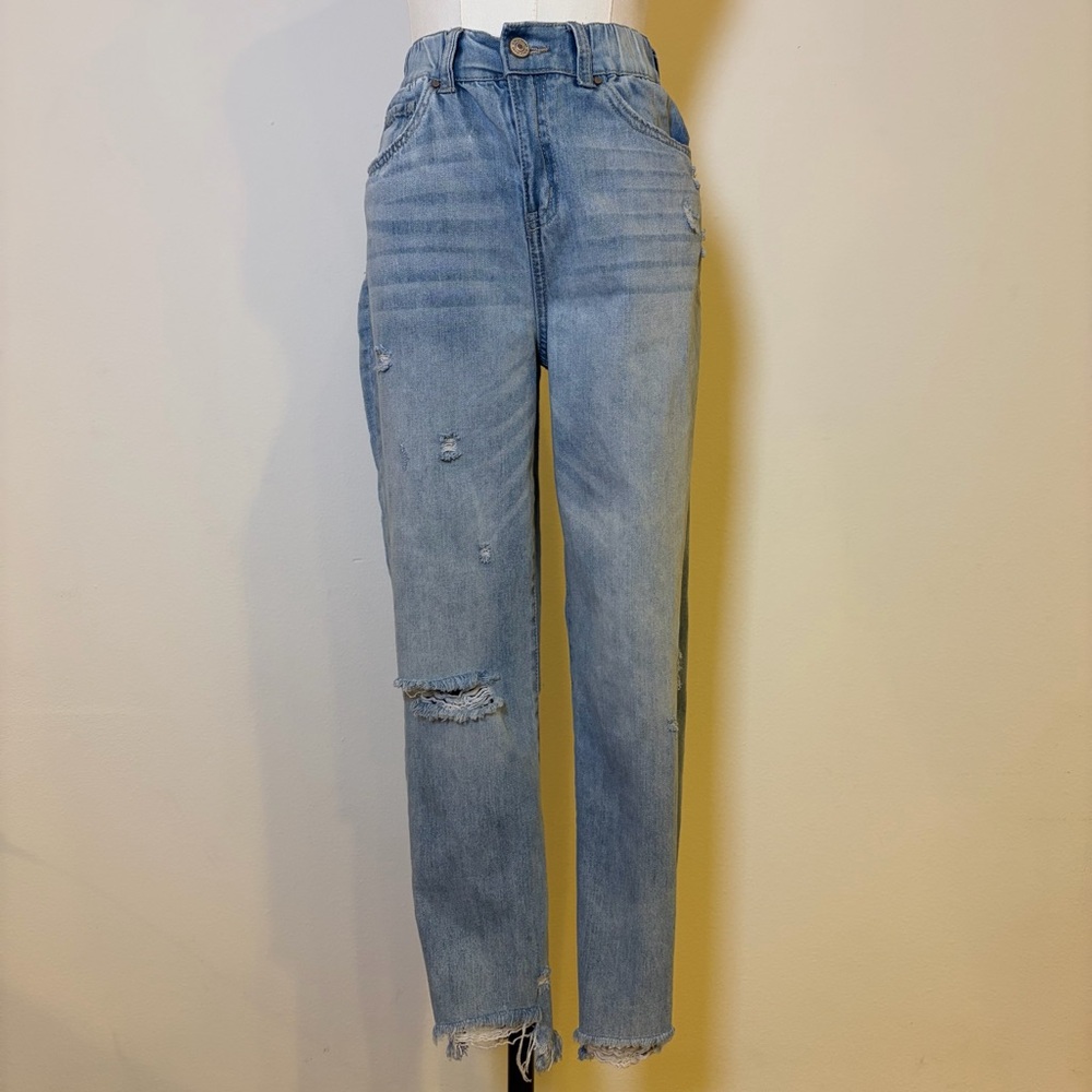 Rewash Distressed High-Waist Jeans - Size 7/28